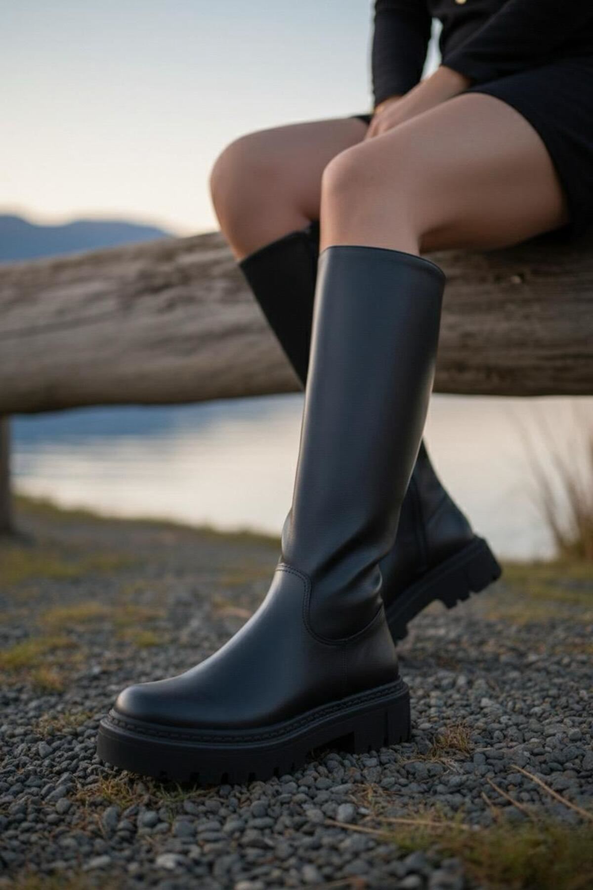 Kadın Luna Siyah Cilt Çizme MR5122