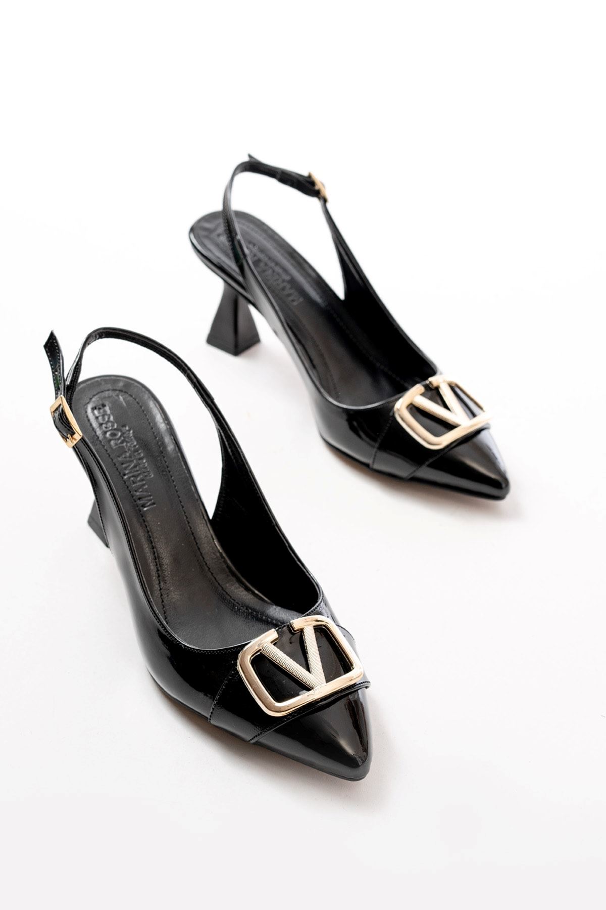 Kadın Sante Toka Detaylı Şampanya Topuk Ayakkabı MR5164