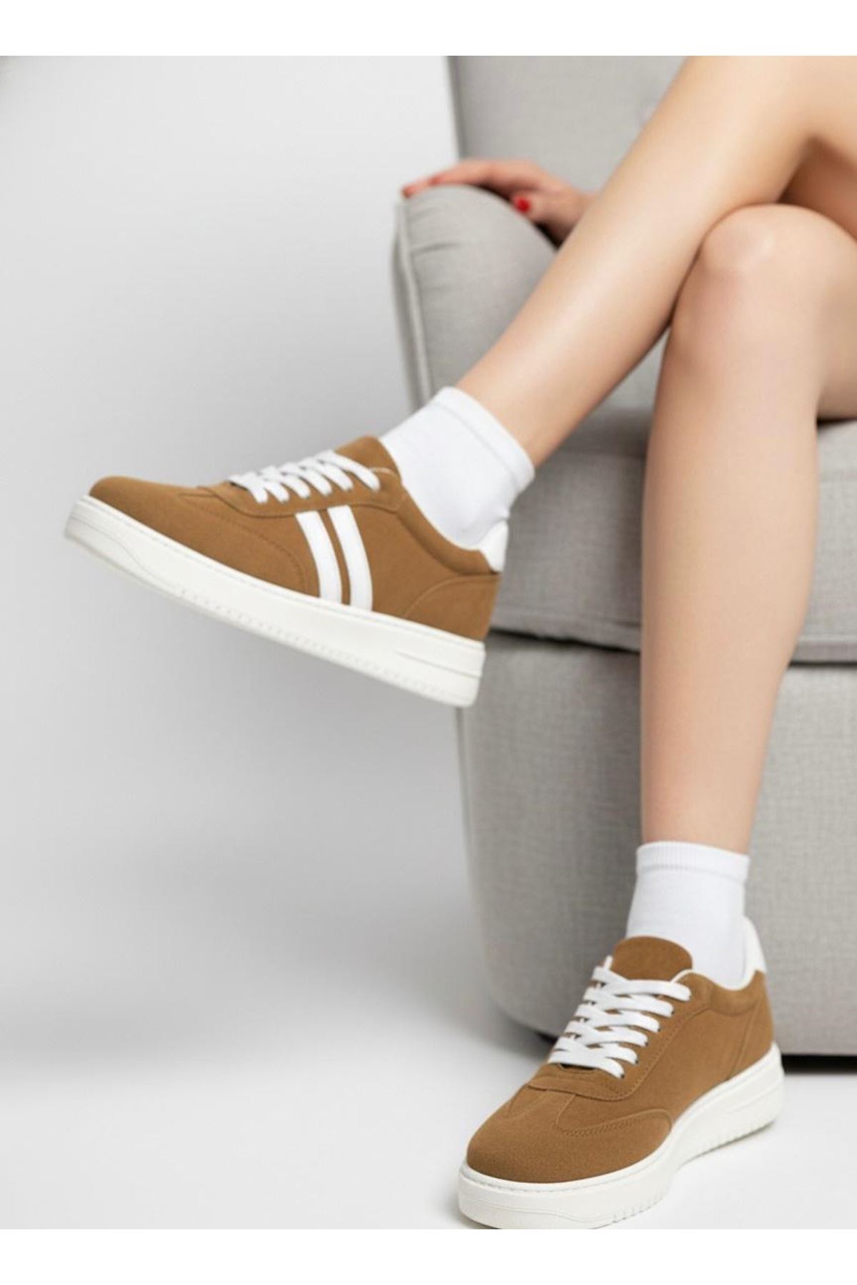 Kadın Mona Bağcıklı Ortopedik  Hafif Taban Günlük Sneaker