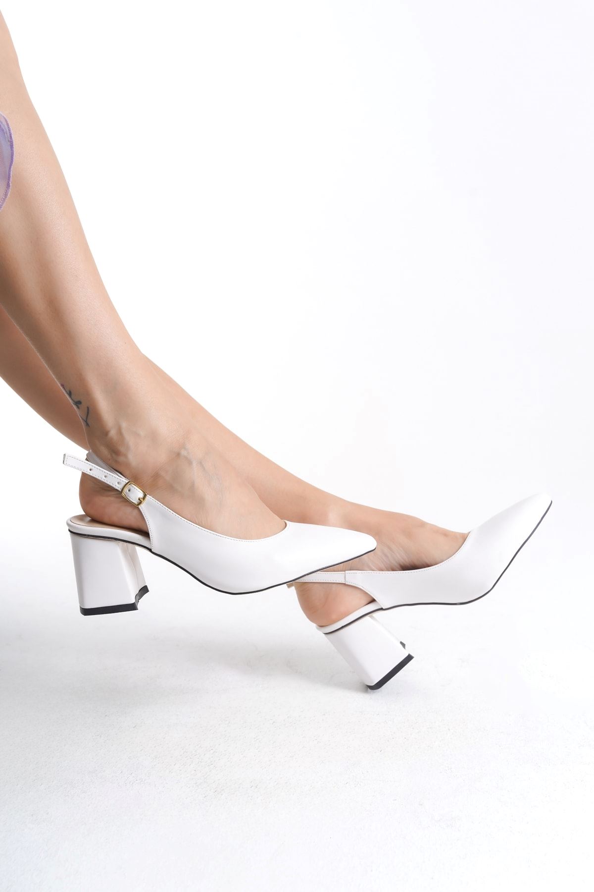 Kadın Louisa Cilt Arkası Açık Klasik Topuklu Ayakkabı MR5119