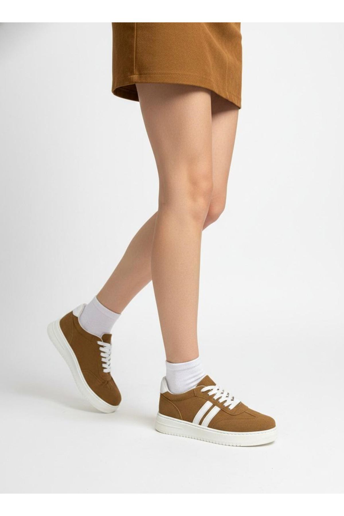 Kadın Mona Bağcıklı Ortopedik  Hafif Taban Günlük Sneaker