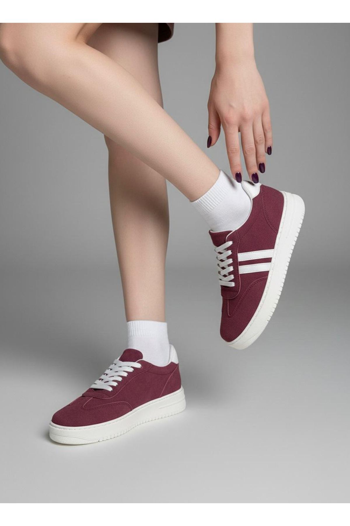 Kadın Mona Bağcıklı Ortopedik  Hafif Taban Günlük Sneaker