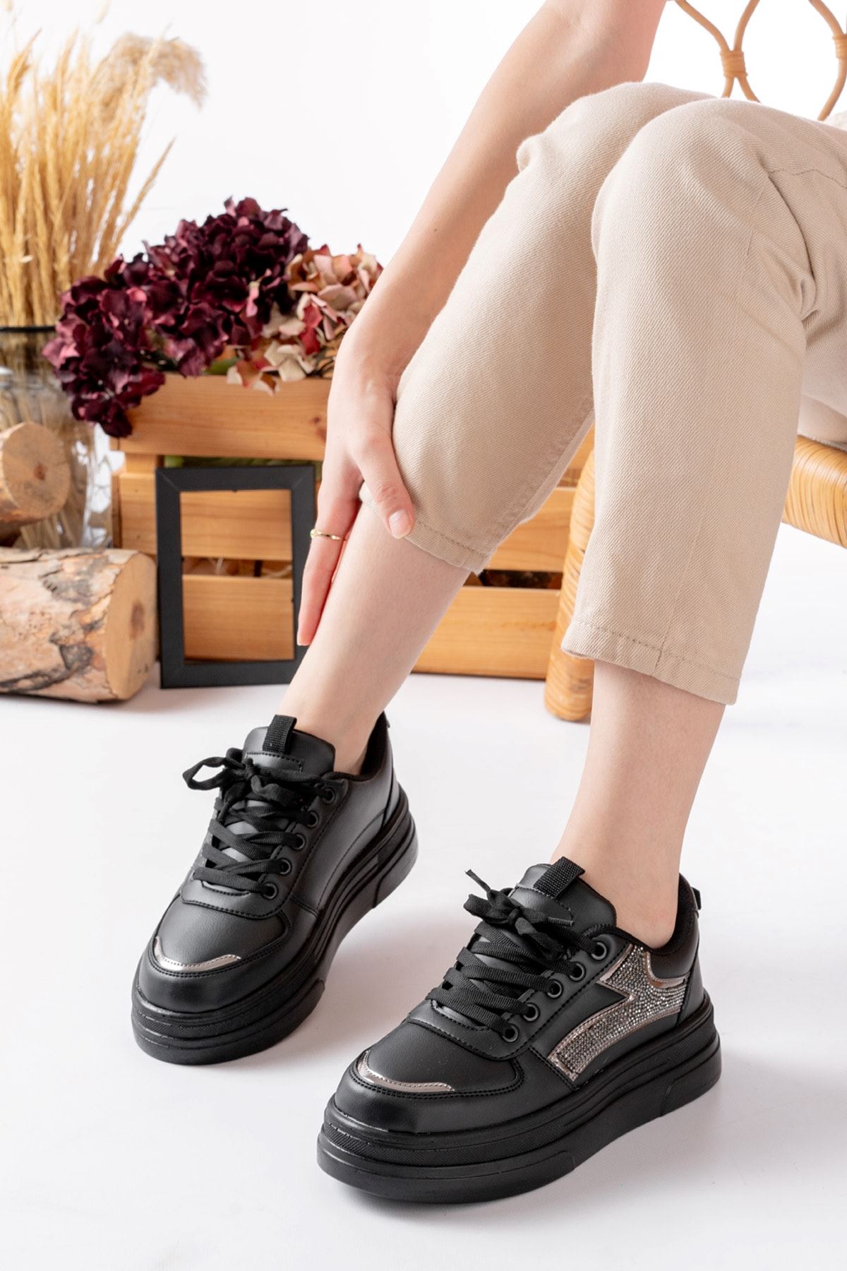 Garantili Armando Günlük Ortopedik Kadın Sneaker Spor Ayakkabı MR5024