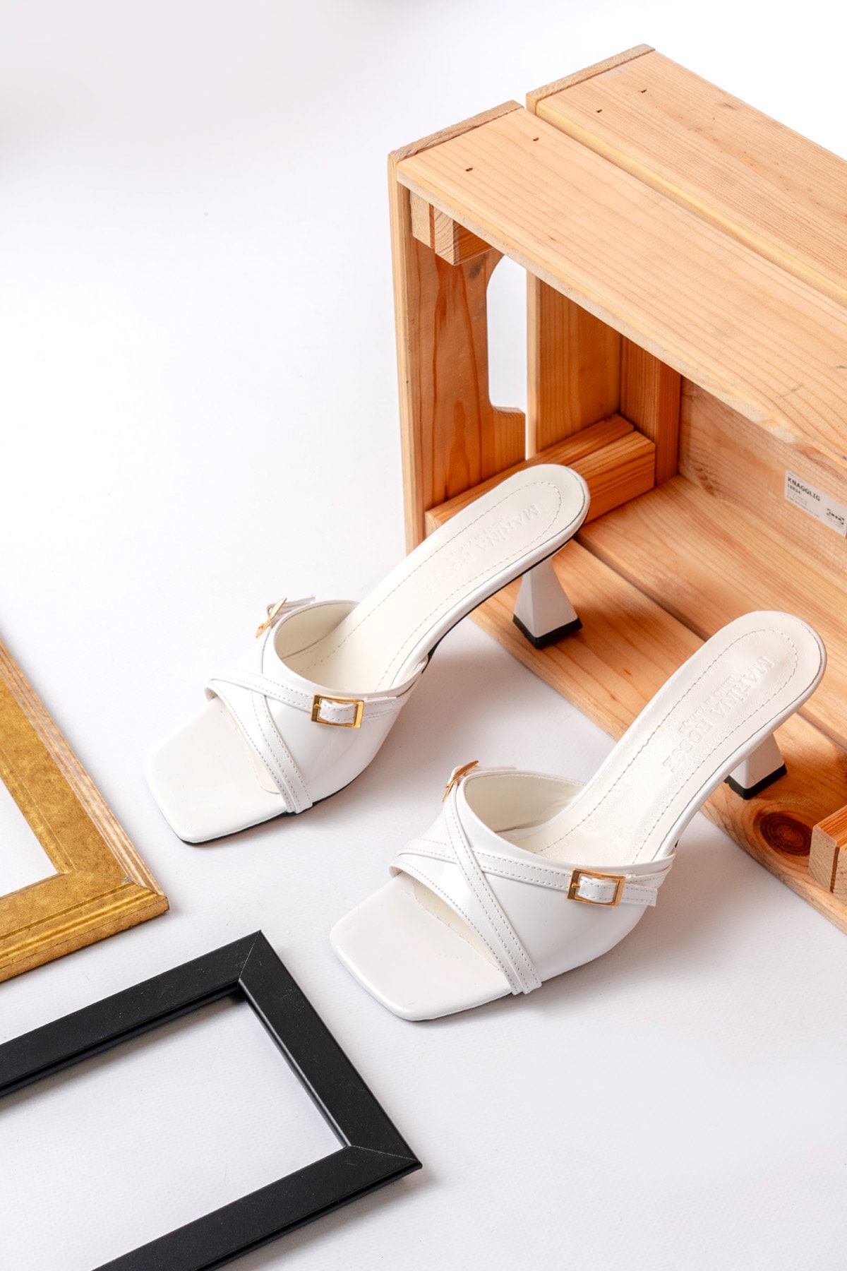 Kadın Larmina Rugan Klasik Topuklu Terlik MR5105