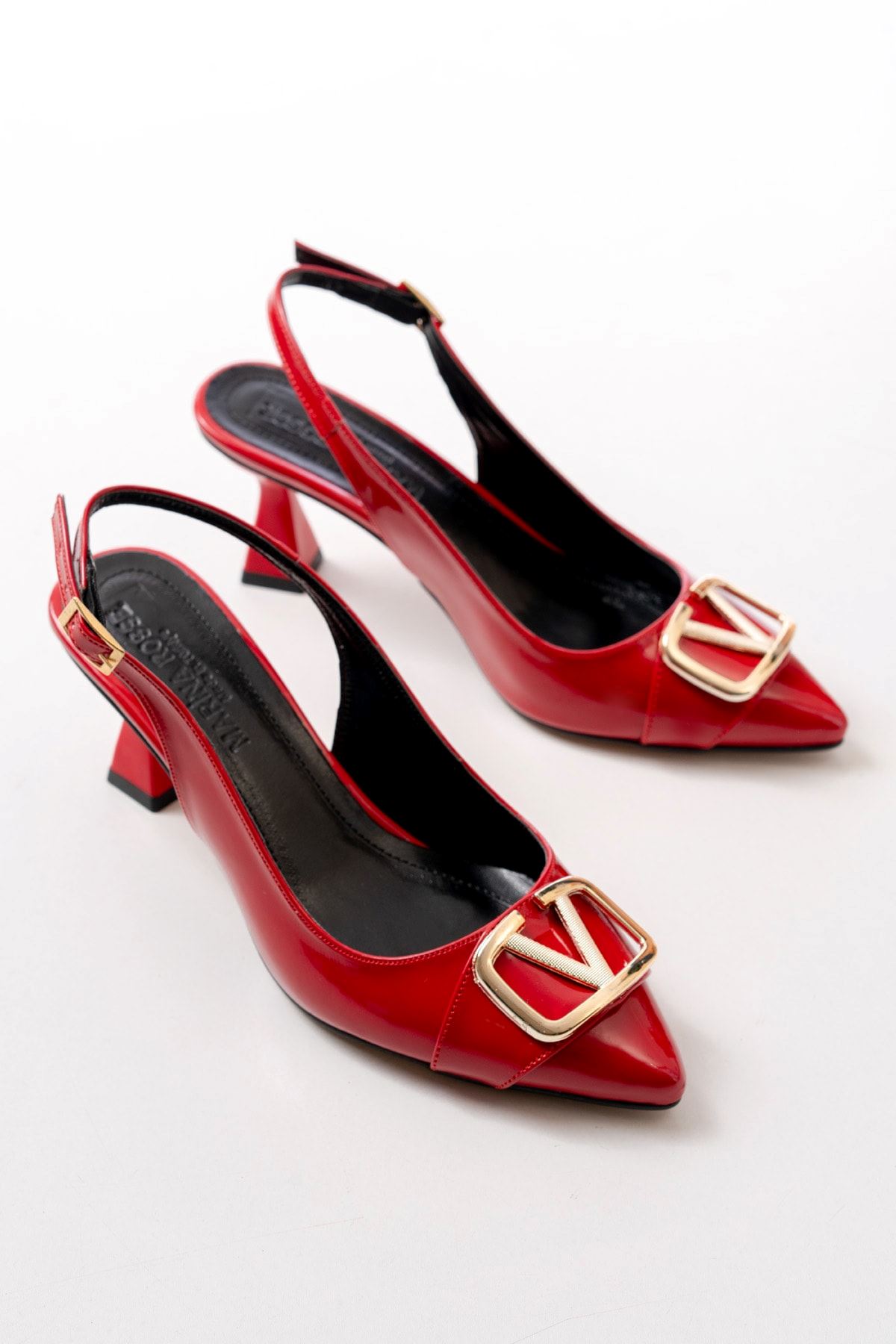 Kadın Sante Toka Detaylı Şampanya Topuk Ayakkabı MR5164