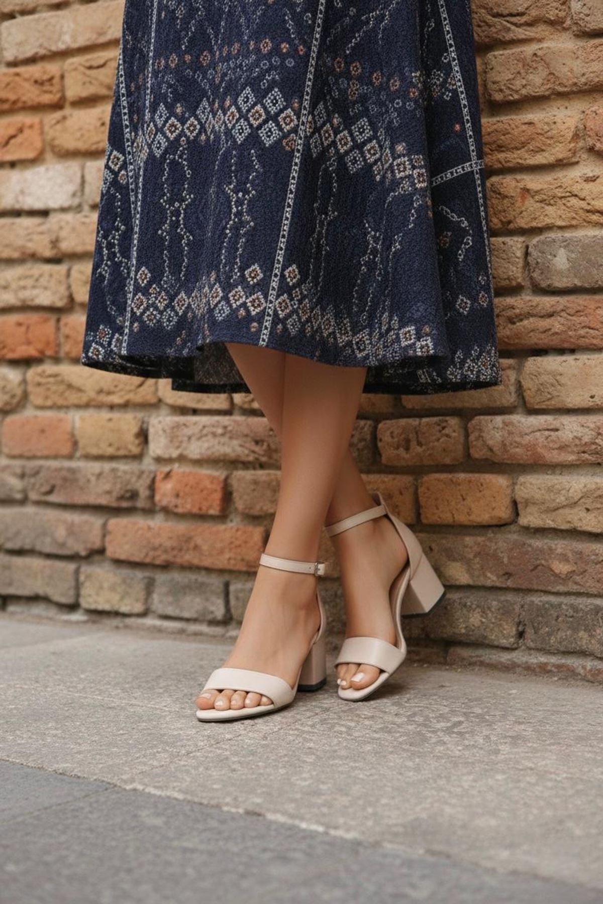 Kadın Icon Tek Bant Cilt Kısa Topuklu Ayakkabı