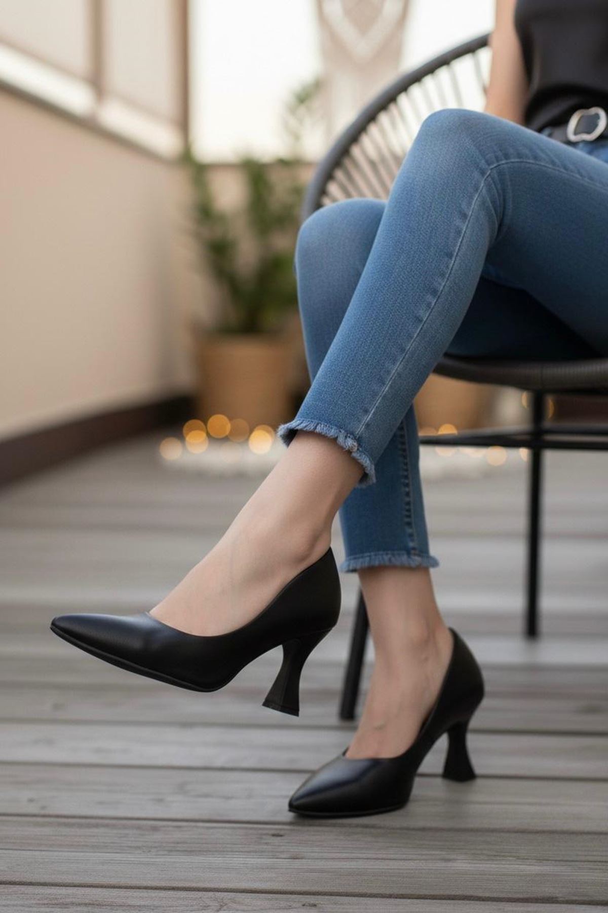 Kadın Bena Topuklu Ayakkabı Şampanya Stıletto MR5051