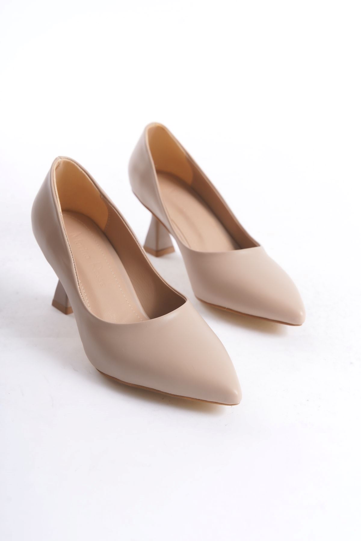 Kadın Bena Topuklu Ayakkabı Şampanya Stıletto MR5051