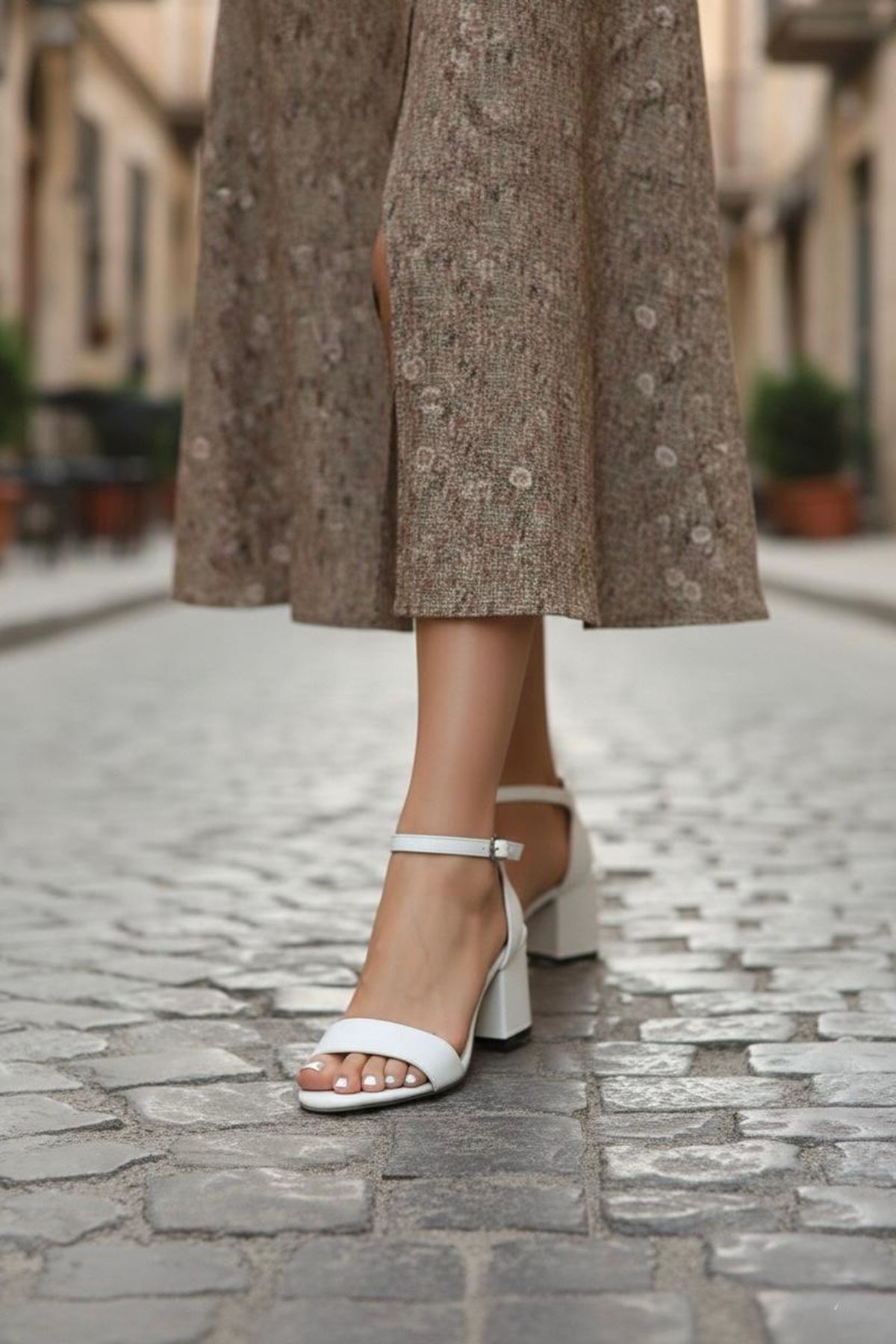 Kadın Icon Tek Bant Cilt Kısa Topuklu Ayakkabı