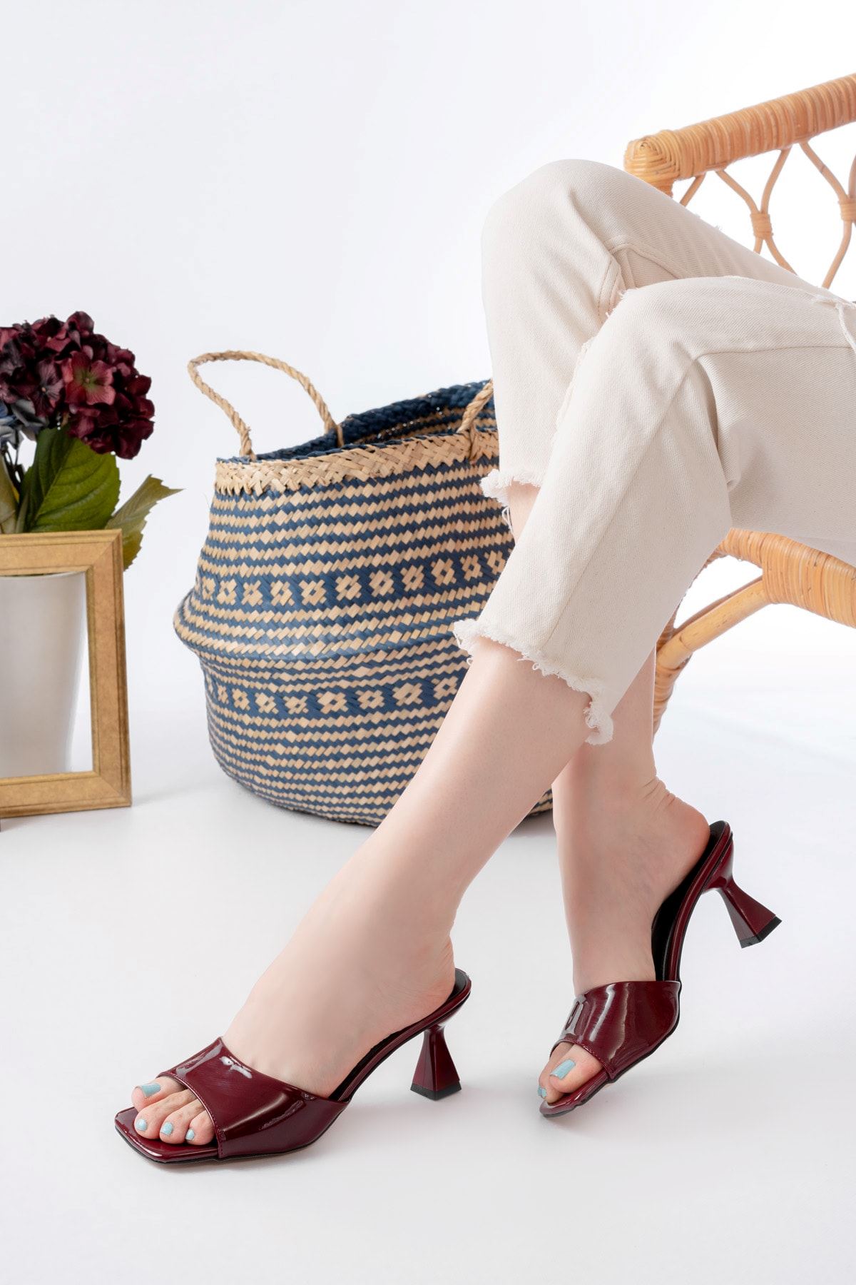 Kadın Lena Metalik Zara Cilt Terlik MR5107