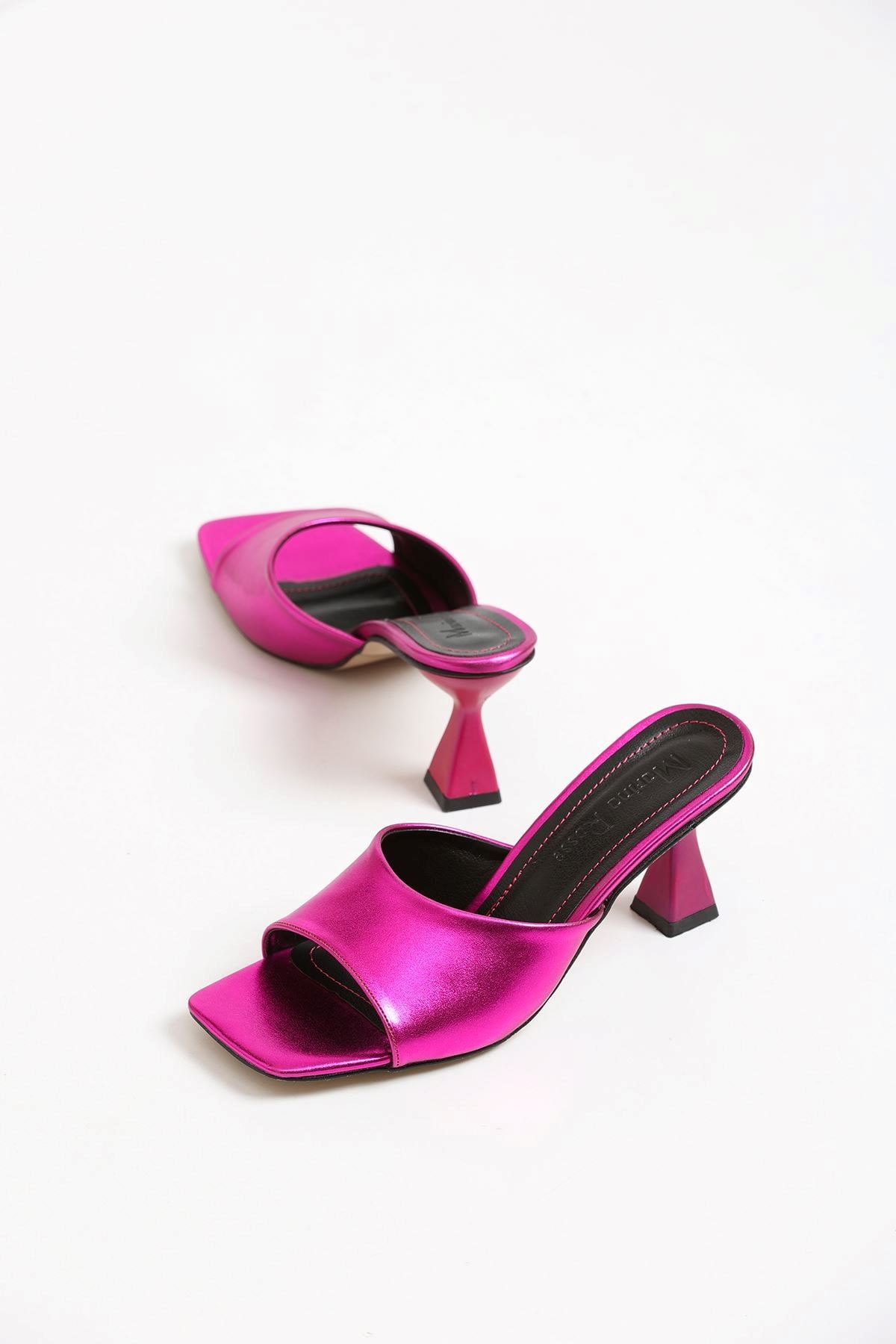 Kadın Lena Metalik Zara Cilt Terlik MR5107