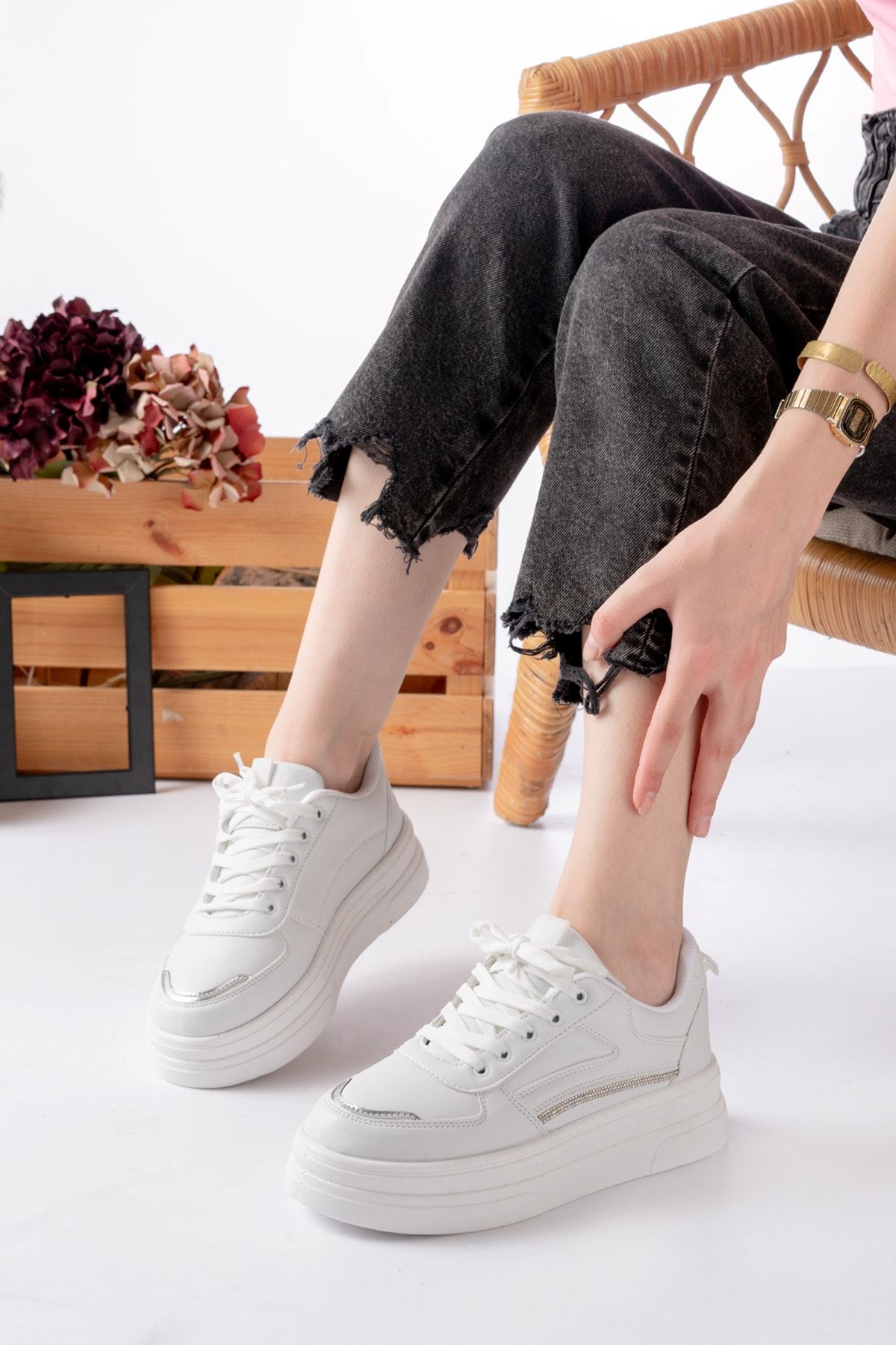 Garantili Elinda Günlük Ortopedik Kadın Sneaker Spor Ayakkabı MR5025