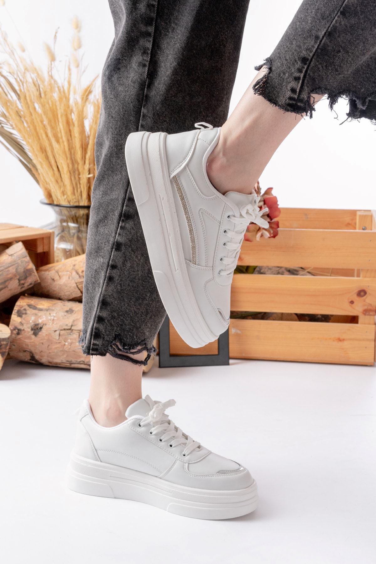 Garantili Elinda Günlük Ortopedik Kadın Sneaker Spor Ayakkabı MR5025