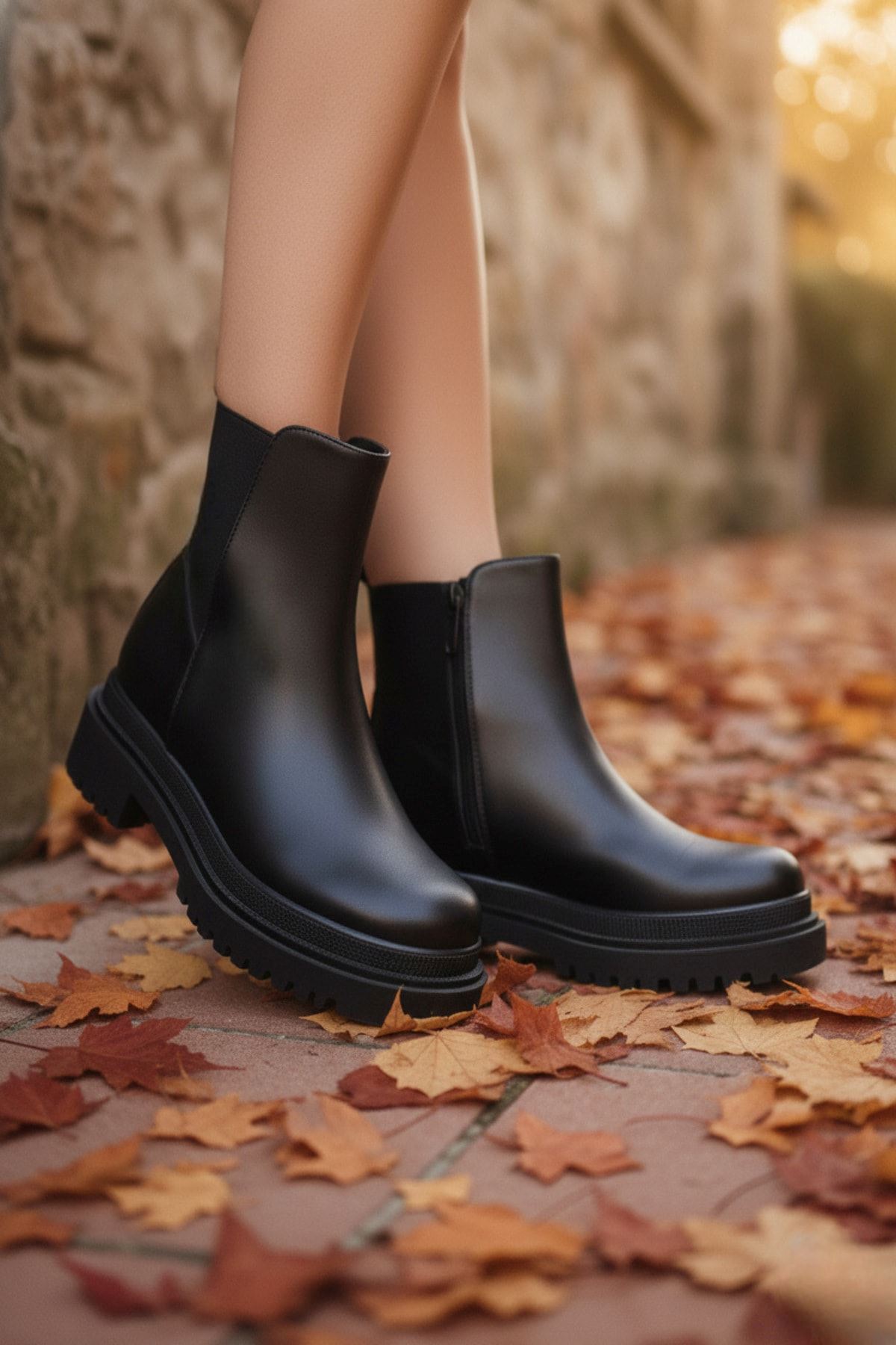 Kadın Pera Garantili Su Geçirmez Kaymaz Taban Dikişli Siyah Bot MR5145