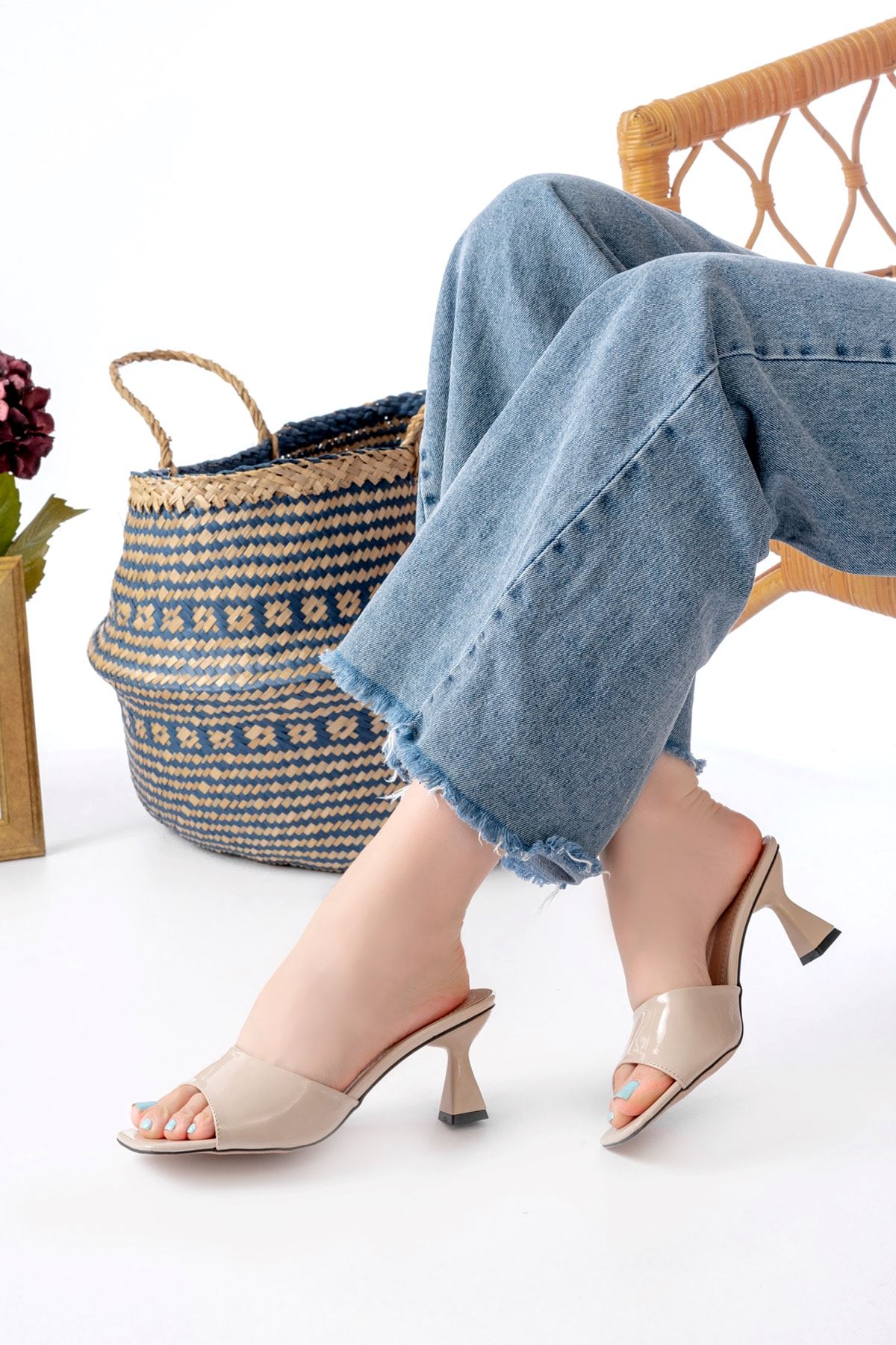 Kadın Lena Metalik Zara Cilt Terlik MR5107