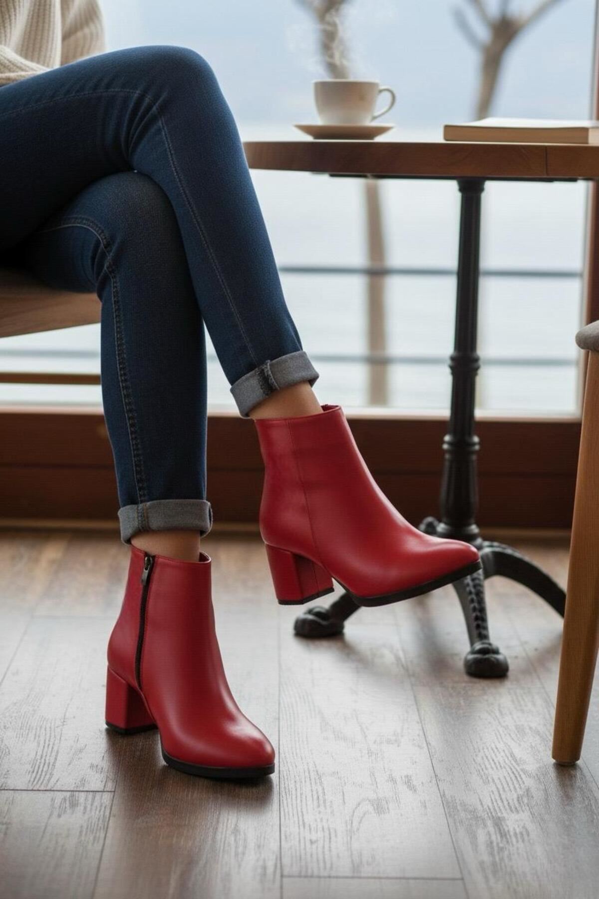 Kadın Liva Düz Topuklu Kısa Bot MR5112