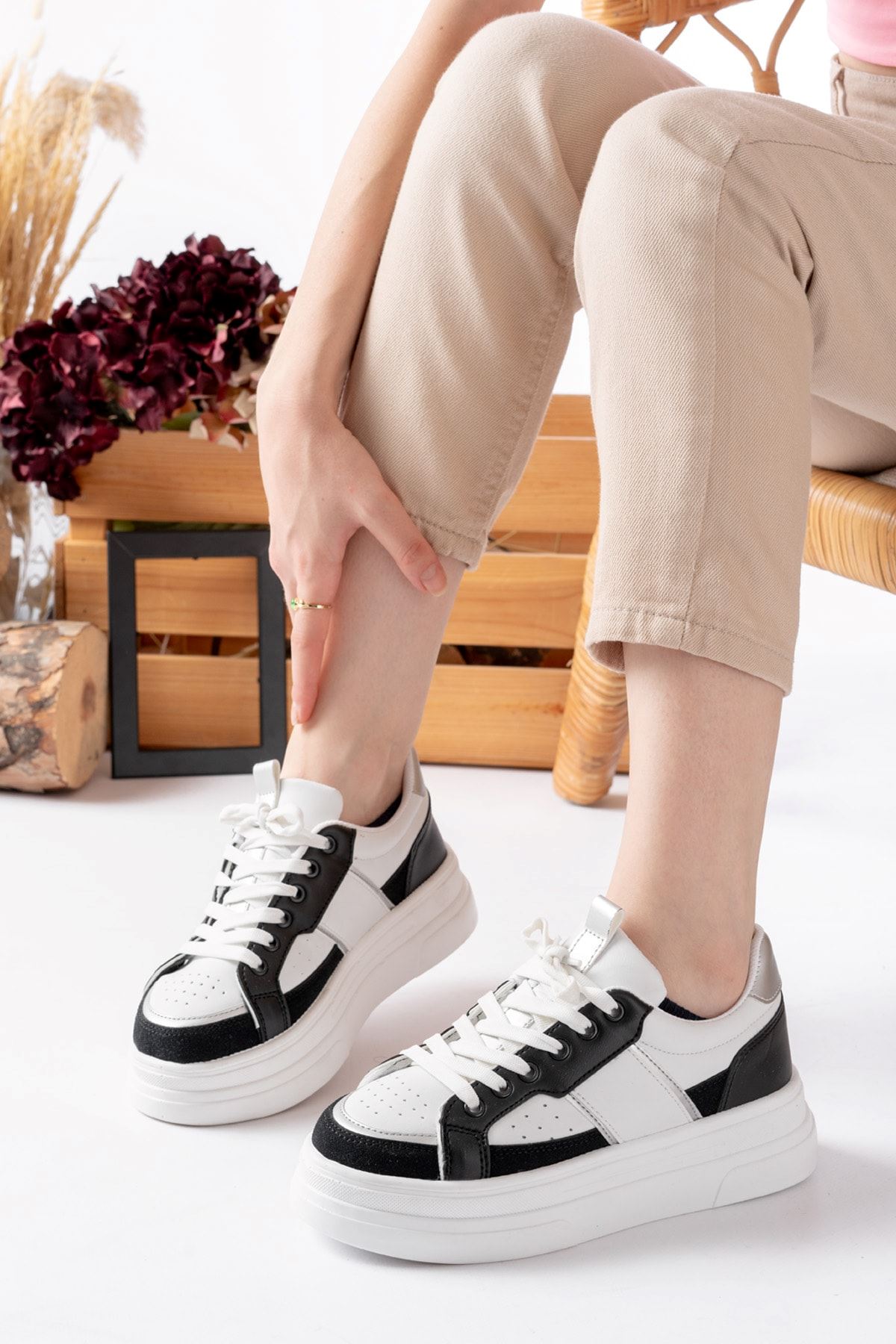 Garantili Tetra Günlük Ortopedik Kadın Sneaker Spor Ayakkabı MR5026