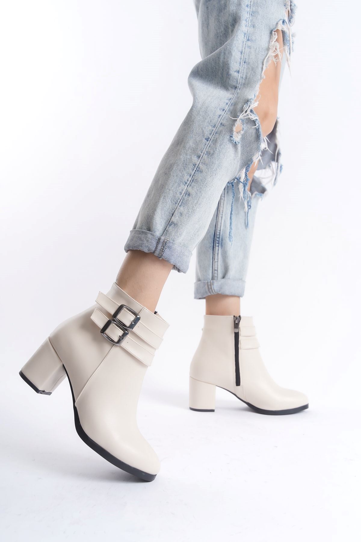 Kadın Hermina Çift Tokalı Kısa Bot MR5092