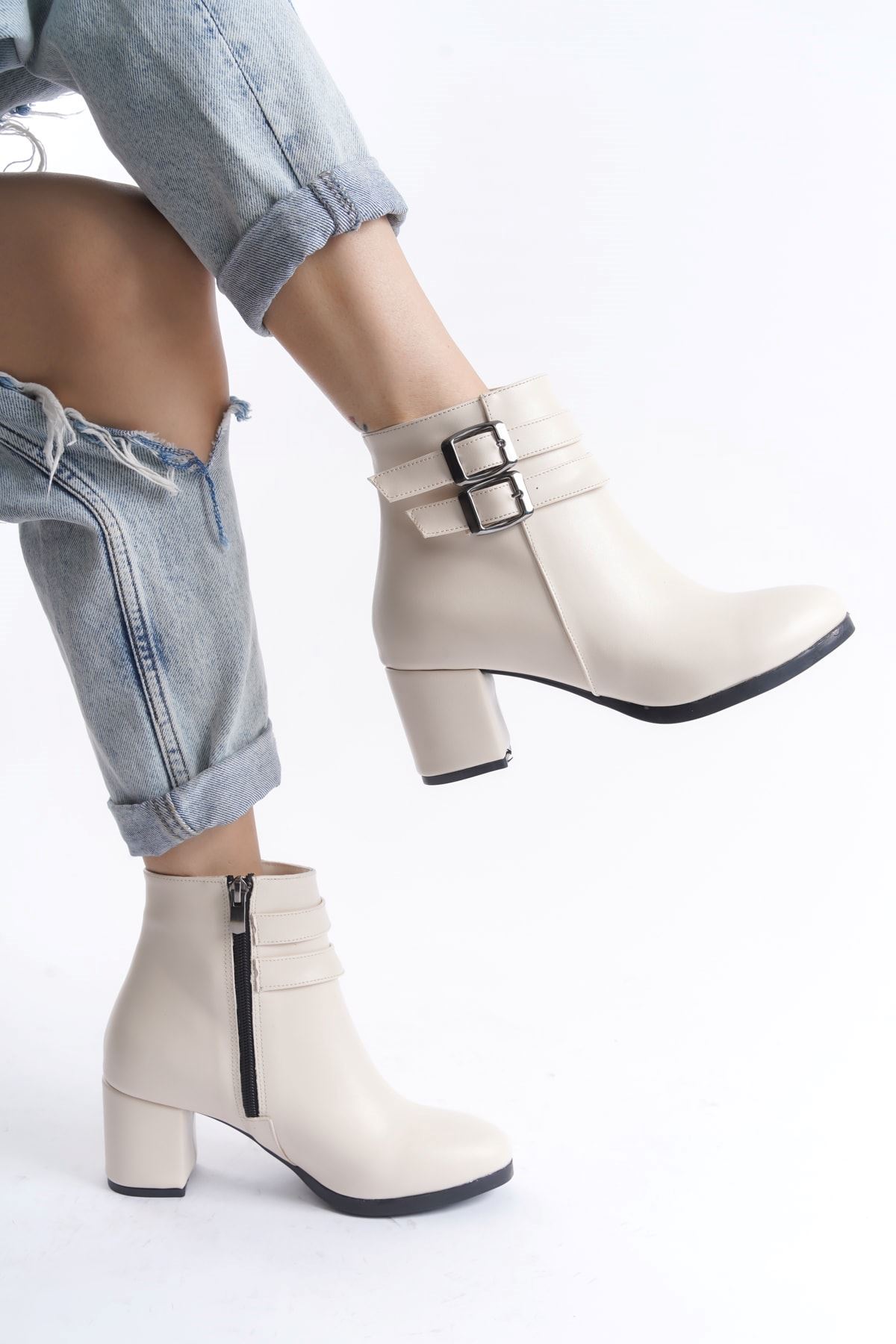 Kadın Hermina Çift Tokalı Kısa Bot MR5092