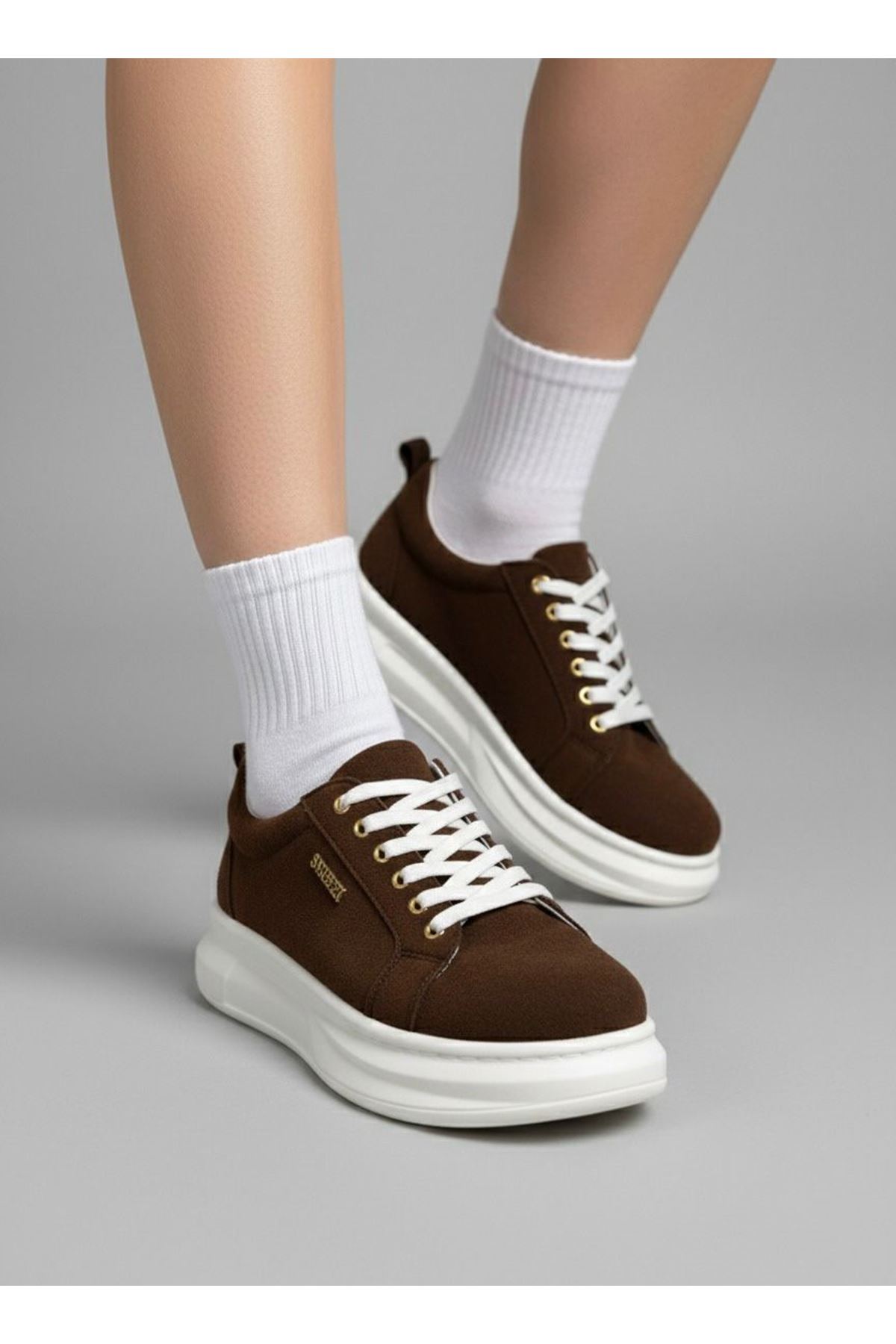 Kadın Less Kalın Tabanlı Ortopedik Günlük Sneaker