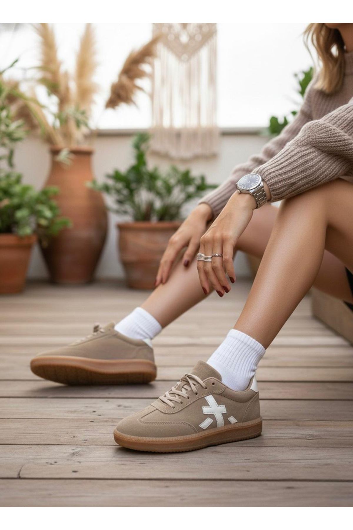 Kadın Sanda Günlük Ortopedik Rahat Taban Sneaker MR5163