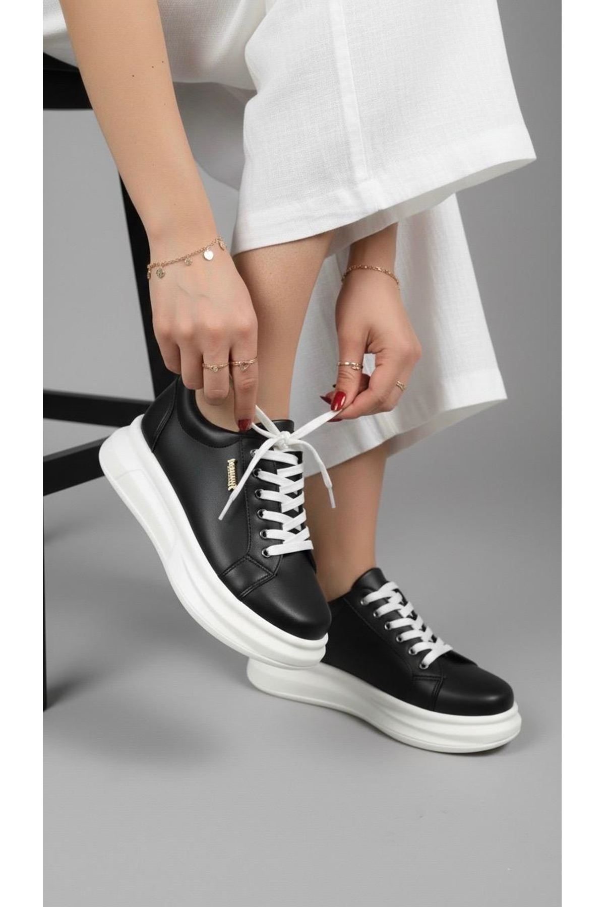 Kadın Less Kalın Tabanlı Ortopedik Günlük Sneaker