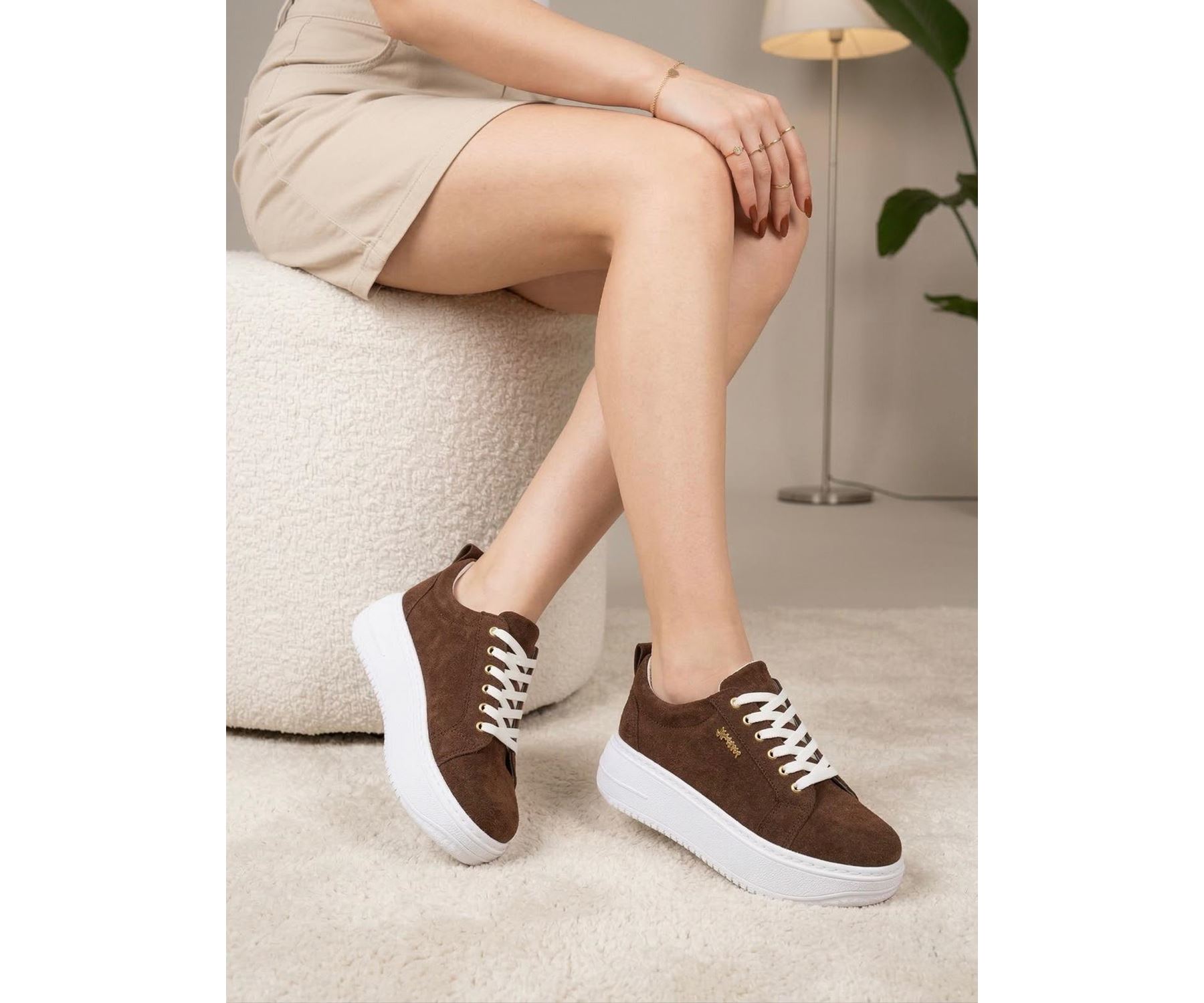 Kadın Less Kalın Tabanlı Ortopedik Günlük Sneaker
