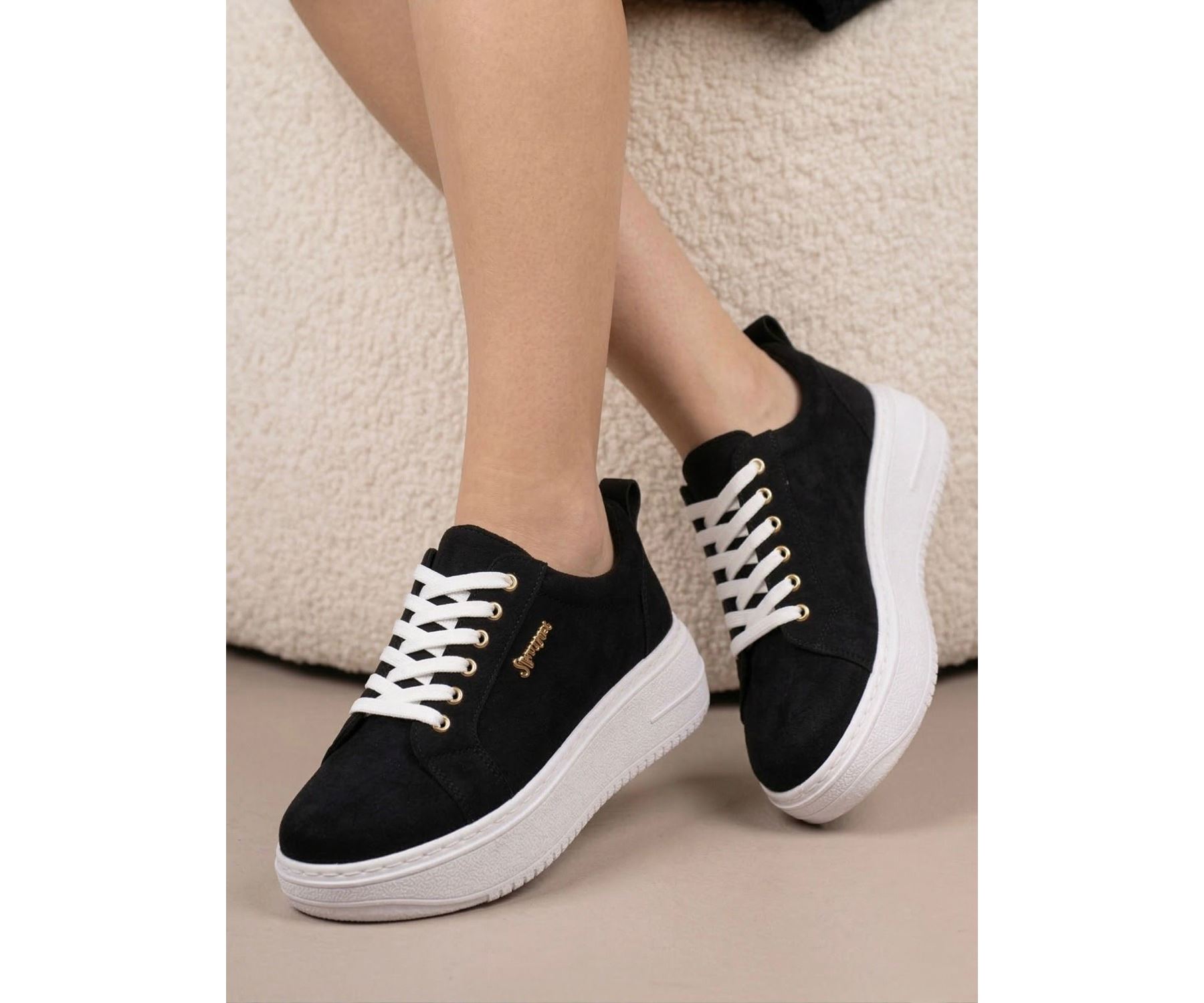 Kadın Less Kalın Tabanlı Ortopedik Günlük Sneaker 