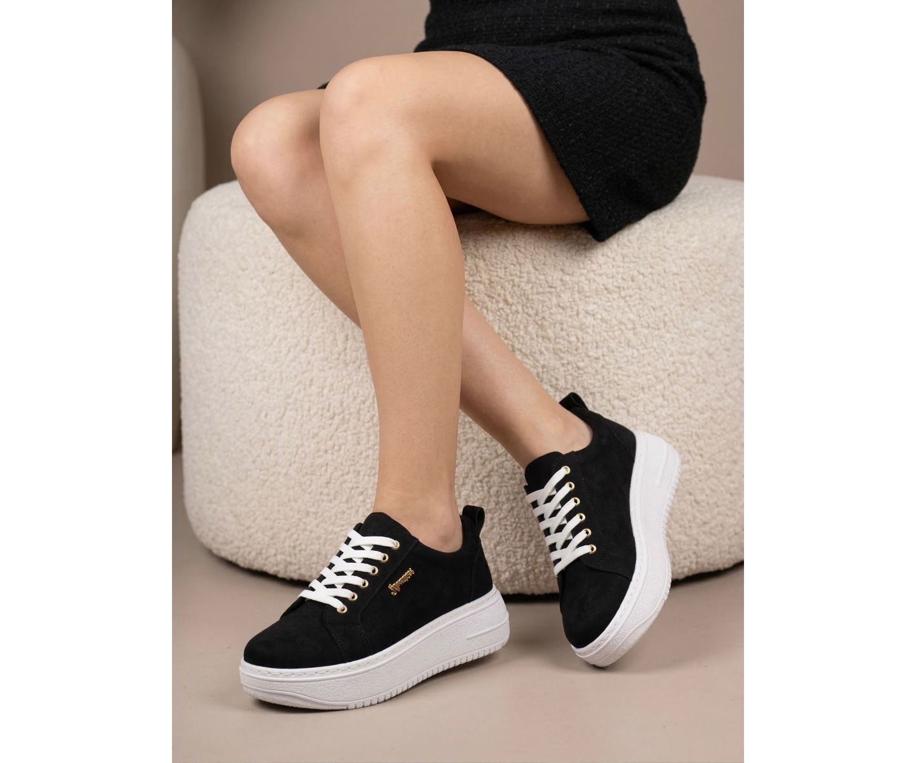 Kadın Less Kalın Tabanlı Ortopedik Günlük Sneaker 