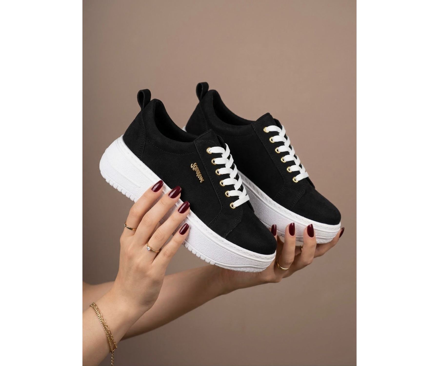 Kadın Less Kalın Tabanlı Ortopedik Günlük Sneaker 