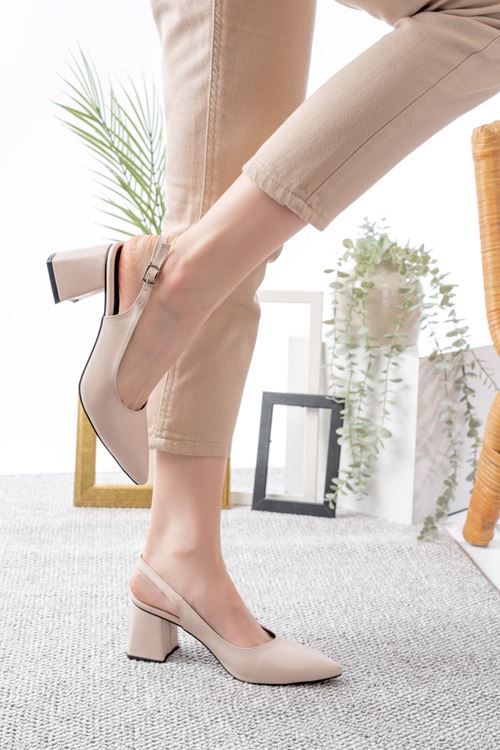 Kadın Louisa Cilt Arkası Açık Klasik Topuklu Ayakkabı MR5119