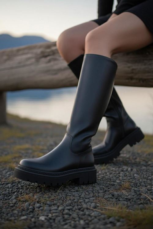 Kadın Luna Siyah Cilt Çizme MR5122