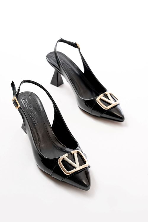 Kadın Sante Toka Detaylı Şampanya Topuk Ayakkabı MR5164