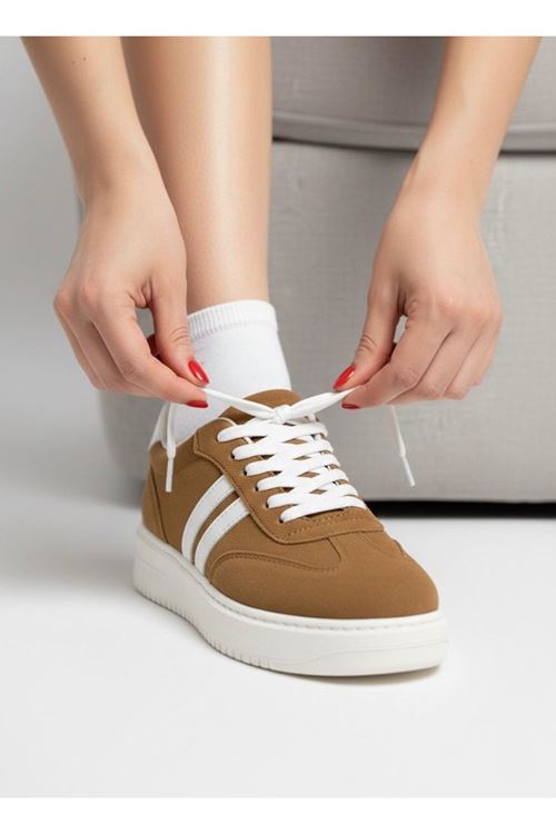 Kadın Mona Bağcıklı Ortopedik  Hafif Taban Günlük Sneaker