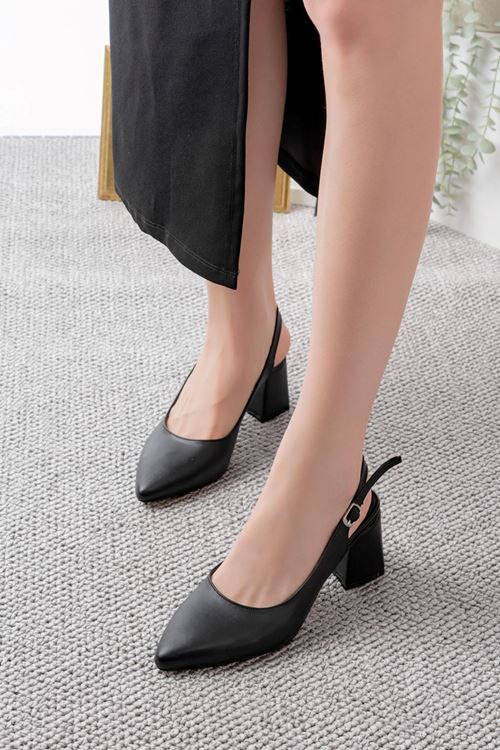 Kadın Louisa Cilt Arkası Açık Klasik Topuklu Ayakkabı MR5119