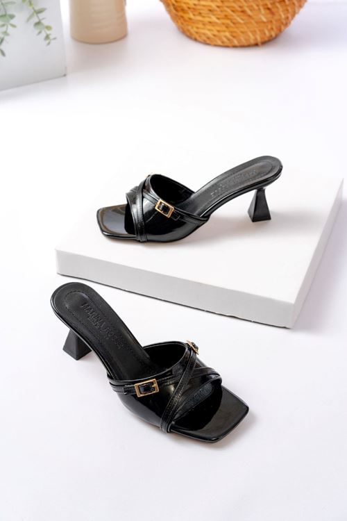 Kadın Larmina Rugan Klasik Topuklu Terlik MR5105