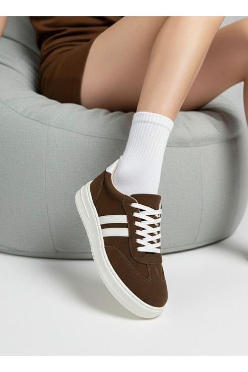 Kadın Mona Bağcıklı Ortopedik  Hafif Taban Günlük Sneaker