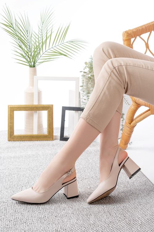 Kadın Louisa Cilt Arkası Açık Klasik Topuklu Ayakkabı MR5119