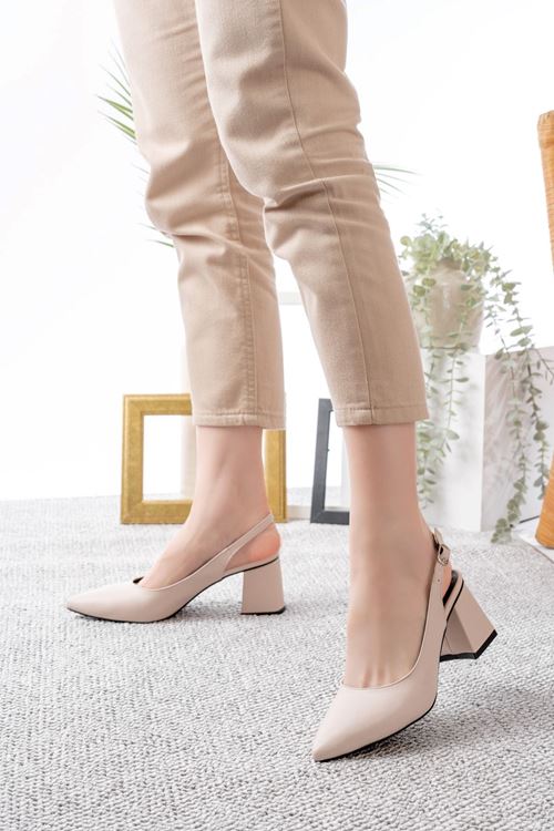 Kadın Louisa Cilt Arkası Açık Klasik Topuklu Ayakkabı MR5119