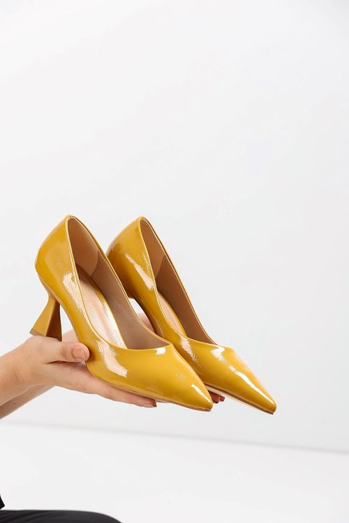 Kadın Bena Topuklu Ayakkabı Şampanya Stıletto MR5051