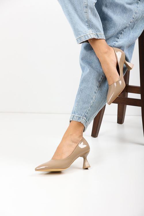 Kadın Bena Topuklu Ayakkabı Şampanya Stıletto MR5051