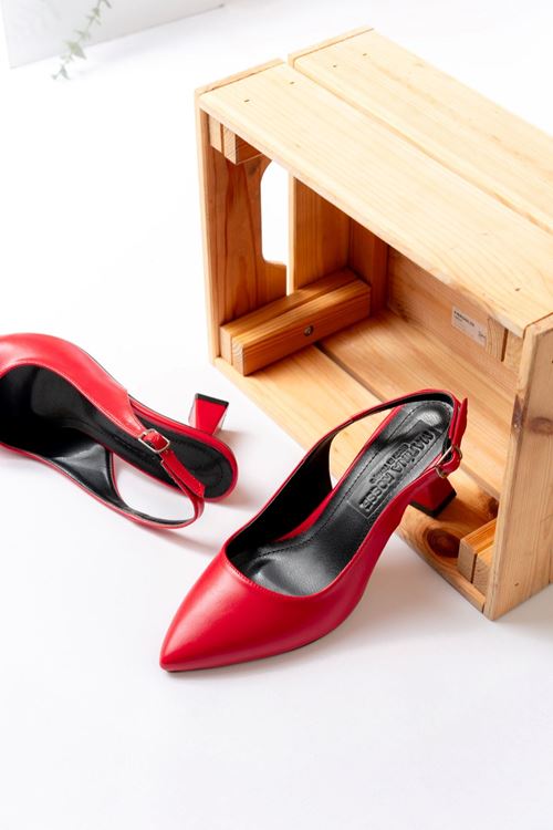 Kadın Harmony Arkası Açık Stiletto Ayakkabı Şampanya Topuk MR5090