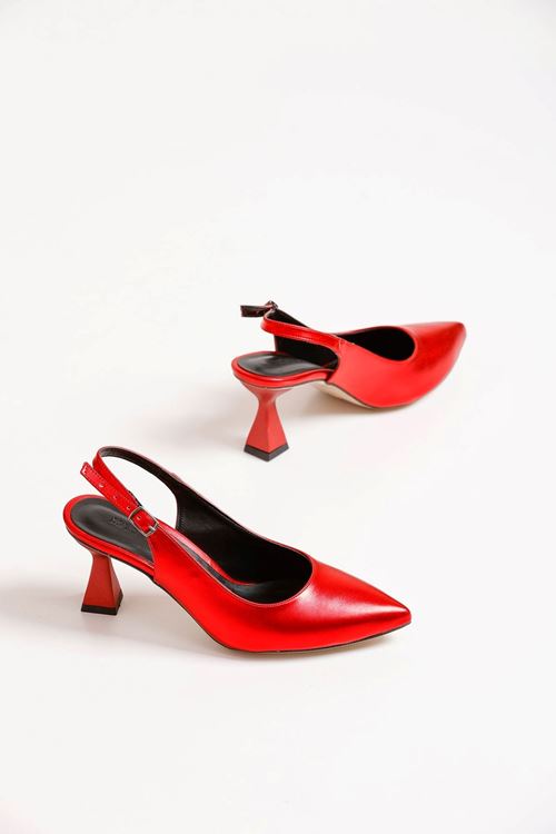 Kadın Harmony Arkası Açık Stiletto Ayakkabı Şampanya Topuk MR5090