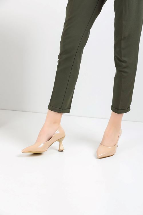 Kadın Bena Topuklu Ayakkabı Şampanya Stıletto MR5051