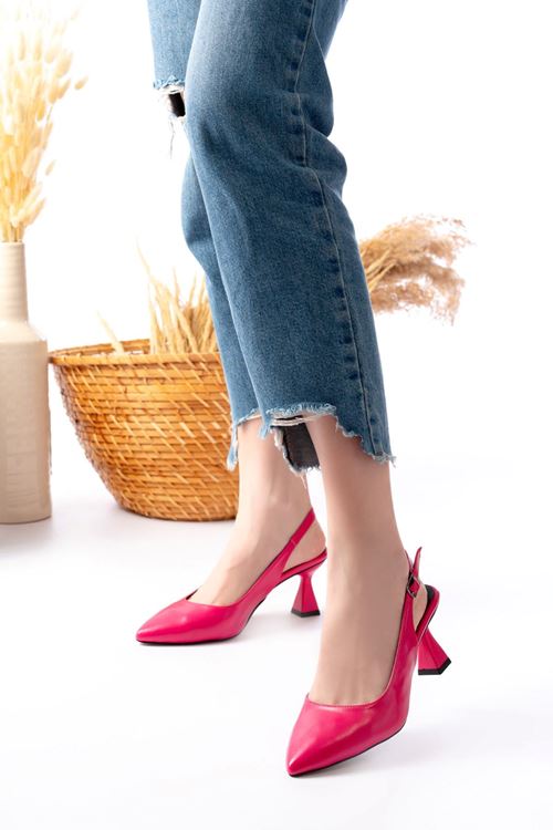 Kadın Harmony Arkası Açık Stiletto Ayakkabı Şampanya Topuk MR5090