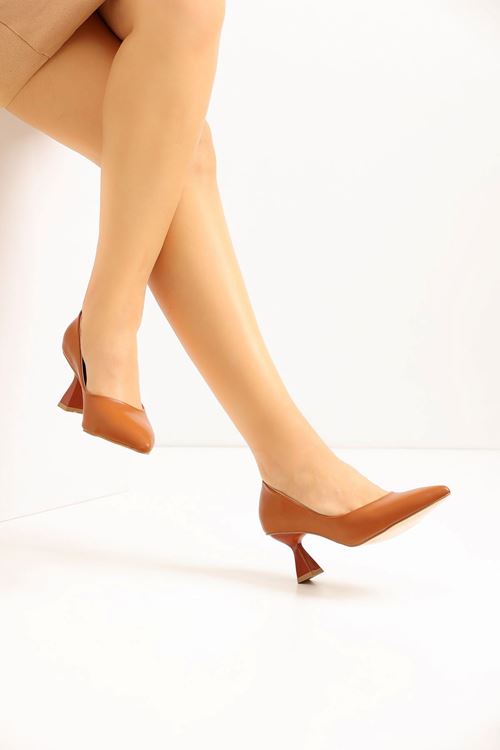 Kadın Bena Topuklu Ayakkabı Şampanya Stıletto MR5051