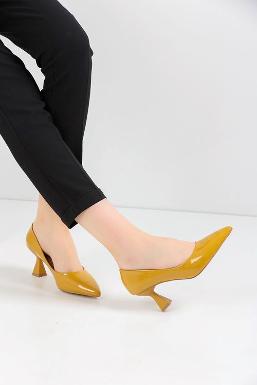 Kadın Bena Topuklu Ayakkabı Şampanya Stıletto MR5051