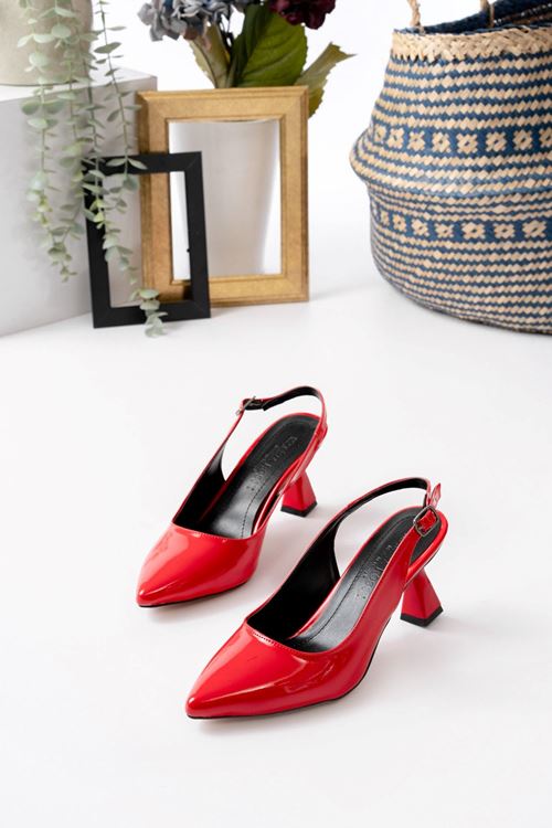 Kadın Harmony Arkası Açık Stiletto Ayakkabı Şampanya Topuk MR5090