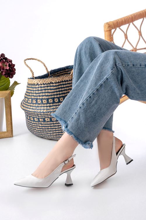 Kadın Harmony Arkası Açık Stiletto Ayakkabı Şampanya Topuk MR5090