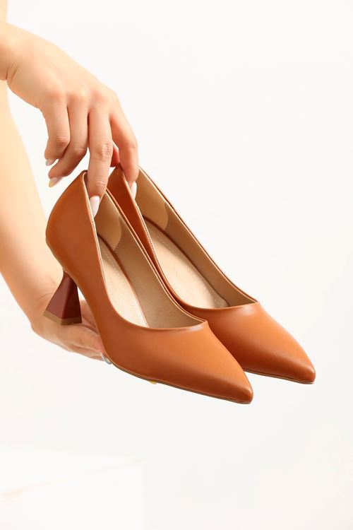 Kadın Bena Topuklu Ayakkabı Şampanya Stıletto MR5051